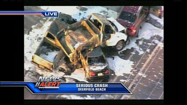 Fiery crash shuts down Sample Road in Pompano Beach - WSVN 7News ...