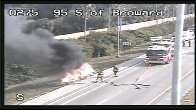 Car fire causes closure on exit ramp - WSVN 7News | Miami News, Weather ...