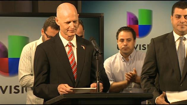 Governor Rick Scott visits Univision - WSVN 7News | Miami ...