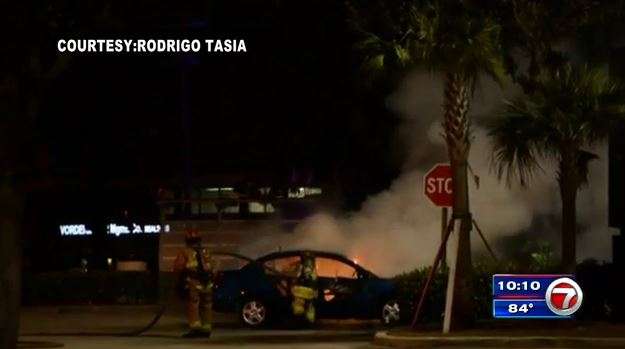 Car catches fire in Target parking lot - WSVN 7News | Miami News ...