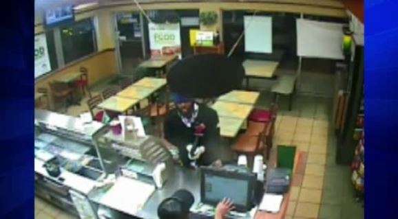 Police searching for armed robber caught on camera at local Subway ...