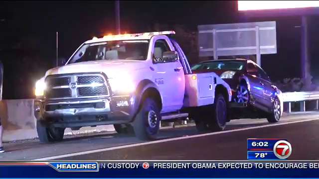 Shots fired at tow truck driver along I-95 - WSVN 7News | Miami News ...