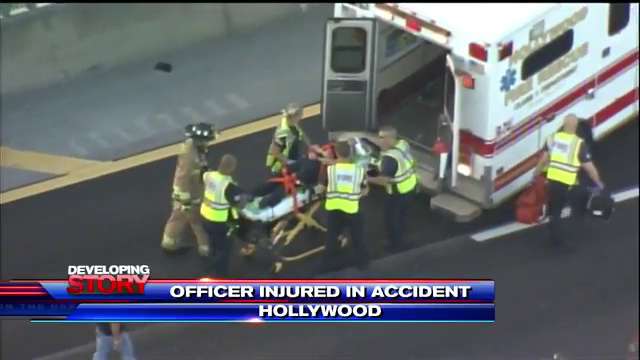 Hollywood Police Officer hurt in I-95 crash - WSVN 7News | Miami News ...
