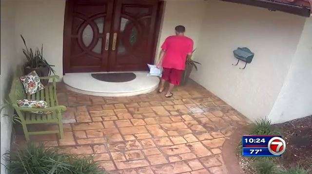 Surveillance captures man stealing package from Miami home - WSVN 7News ...