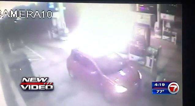 Surveillance video captures gas station crash in Miami - WSVN 7News ...