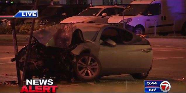 Police chase ends in fiery crash in Palmetto Bay - WSVN 7News | Miami ...