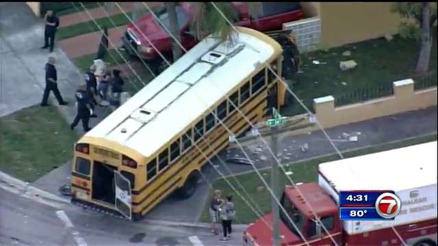 3 students hurt in Hialeah school bus crash released from hospital ...