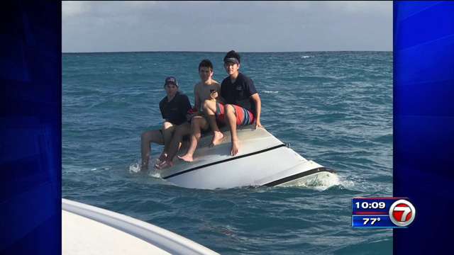 3 teens rescued after boat capsizes off Florida Keys - WSVN 7News ...