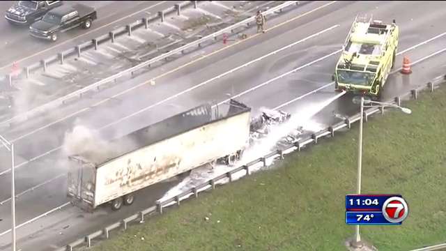 Fla. Turnpike reopens after SW Miami-Dade truck fire - WSVN 7News ...