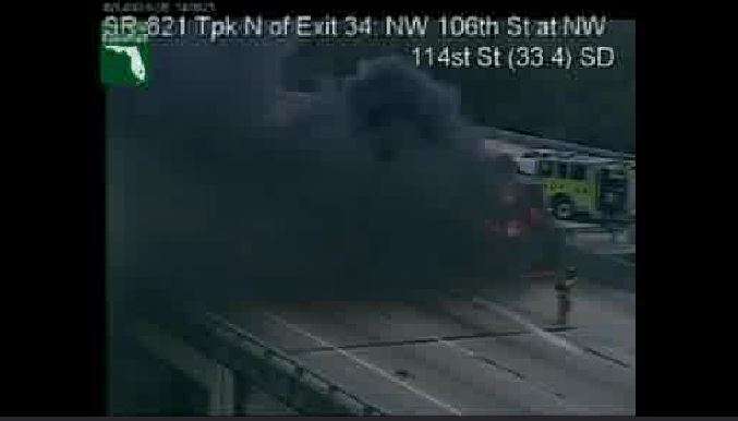 Car catches fire on Florida Turnpike in Northwest Miami-Dade - WSVN ...
