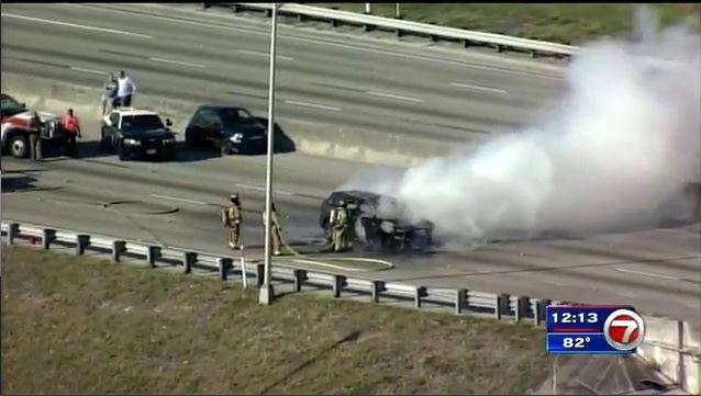 Turnpike northbound reopened after car fire - WSVN 7News | Miami News ...