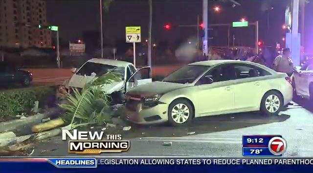 Police: driver hears shots fired, crashes into parked car - WSVN 7News ...
