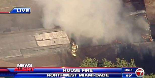 Northwest Miami-Dade home up in flames - WSVN 7News | Miami News ...