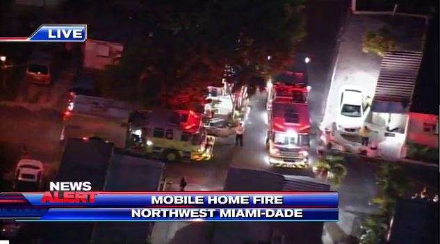 Mobile home catches fire in Northwest Miami-Dade - WSVN 7News | Miami ...