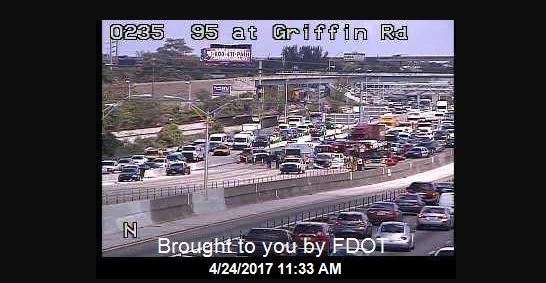 Car fire temporarily shuts down I-95 near Griffin Road - WSVN 7News ...