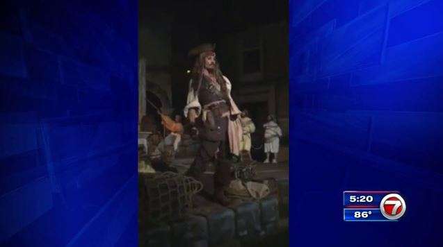 Surprise! Johnny Depp appears as Jack Sparrow on Disney ride - WSVN ...