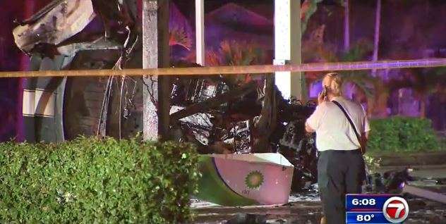 1 dead after explosive crash at Dania Beach gas station - WSVN 7News ...