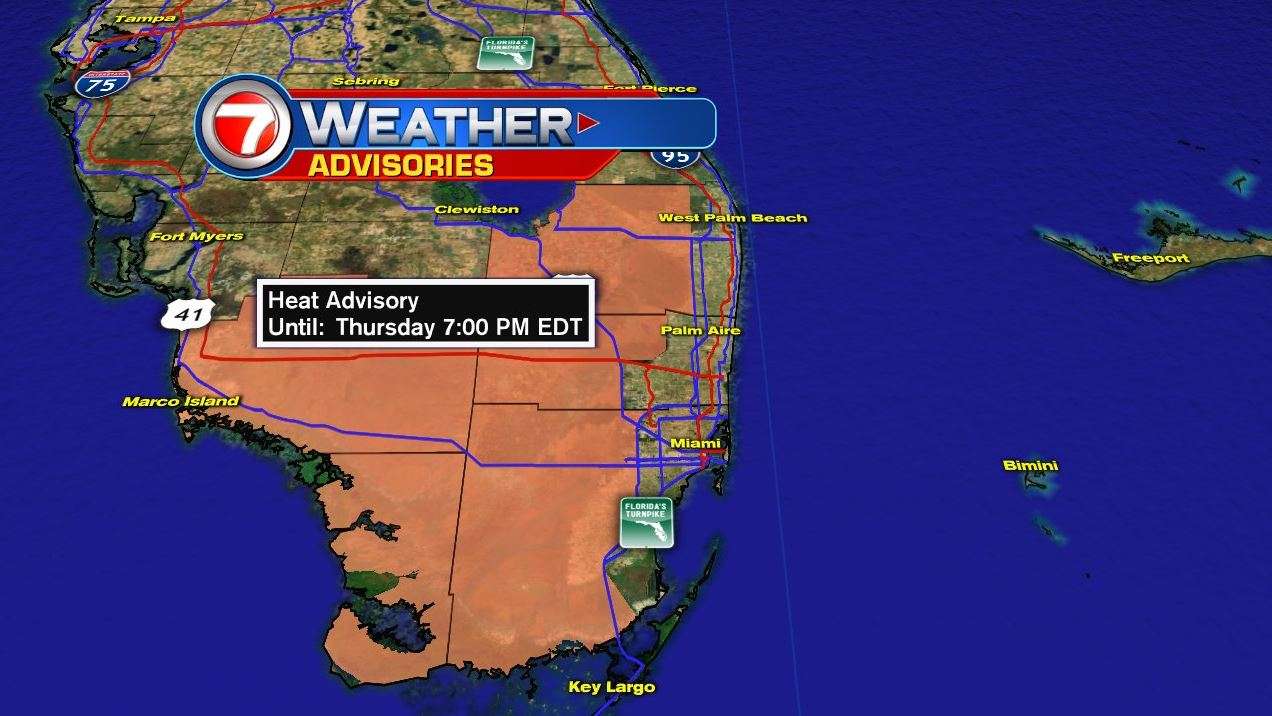 Precautionary heat advisory issued for parts of South Florida - WSVN ...