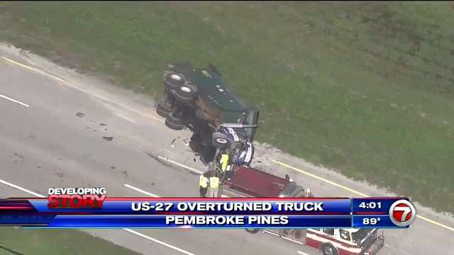 2 hurt after truck overturns on U.S. 27 in Pembroke Pines - WSVN 7News ...