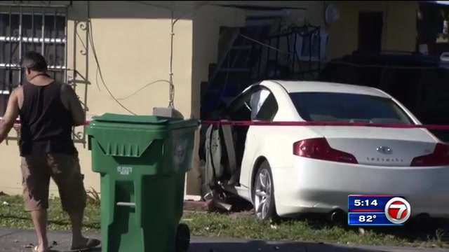 Driver hospitalized after car crashes into Miami home - WSVN 7News ...