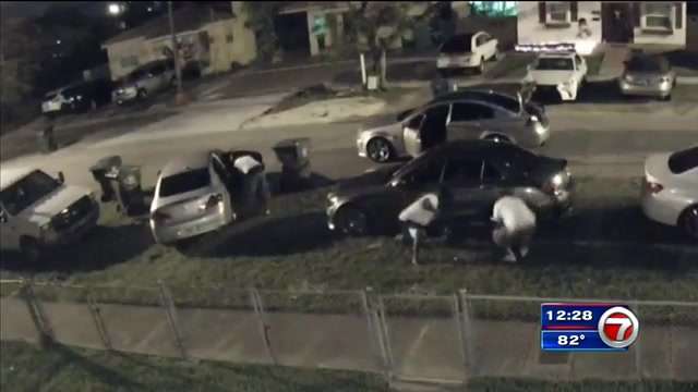 3 men caught on camera stealing rims, tires off car - WSVN 7News ...