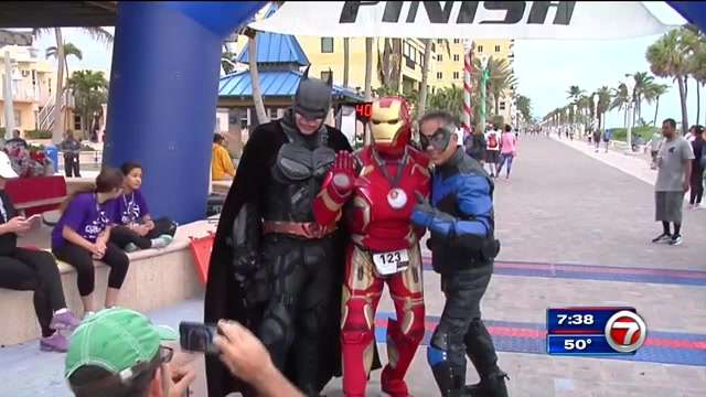 Superheroes unite for 5K run in Hollywood - WSVN 7News | Miami News ...