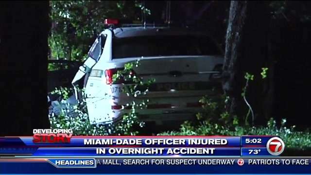 Miami-Dade Police officer injured in Cutler Bay crash - WSVN 7News ...
