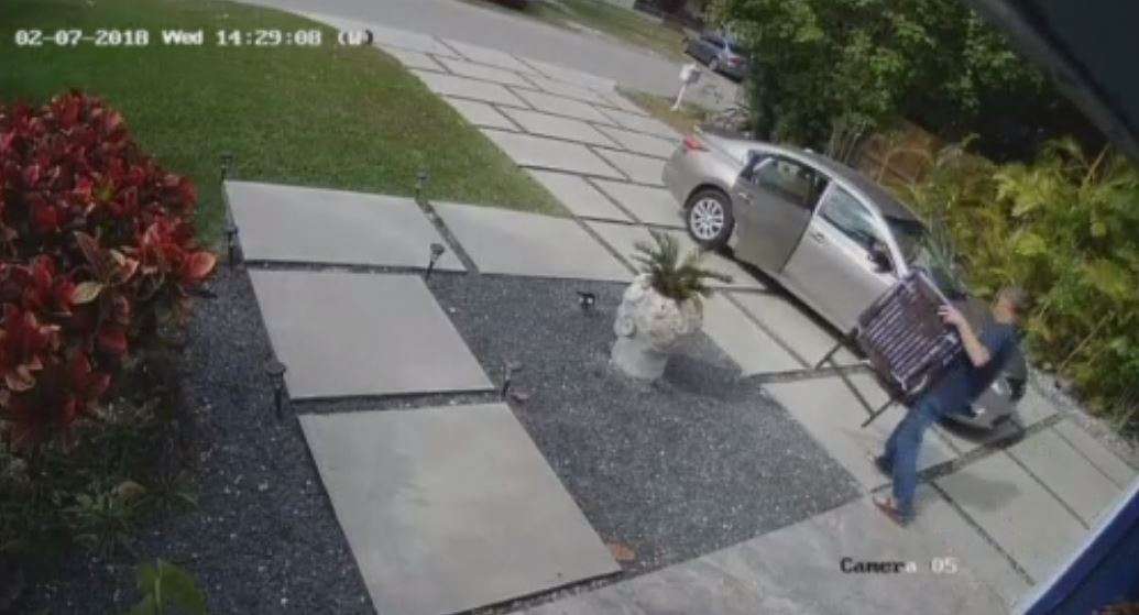 Thief caught on camera stealing porch chairs from West Miami-Dade home ...