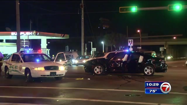 Motorcyclist hospitalized after officer-involved crash in Miami - WSVN ...