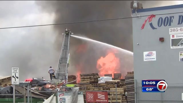 Crews Battle 2 Alarm Blaze At Hialeah Roof Depot No Injuries Wsvn 7news Miami News Weather Sports Fort Lauderdale