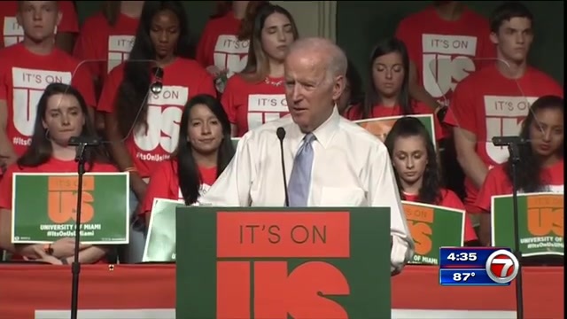 Joe Biden Speaks On Sexual Assault At Um For It S On Us Campaign Wsvn 7news Miami News Weather Sports Fort Lauderdale