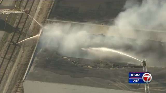Crews work hours to put out warehouse fire in Hialeah - WSVN 7News ...