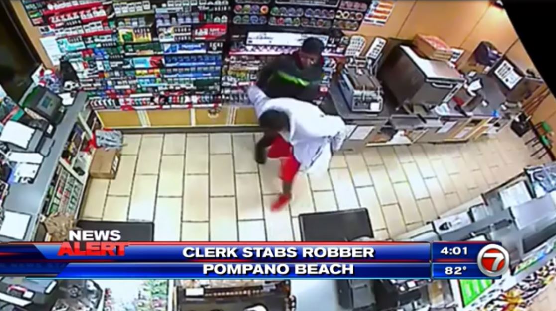 Pompano Beach 7Eleven clerk stabs attempted robber WSVN 7News