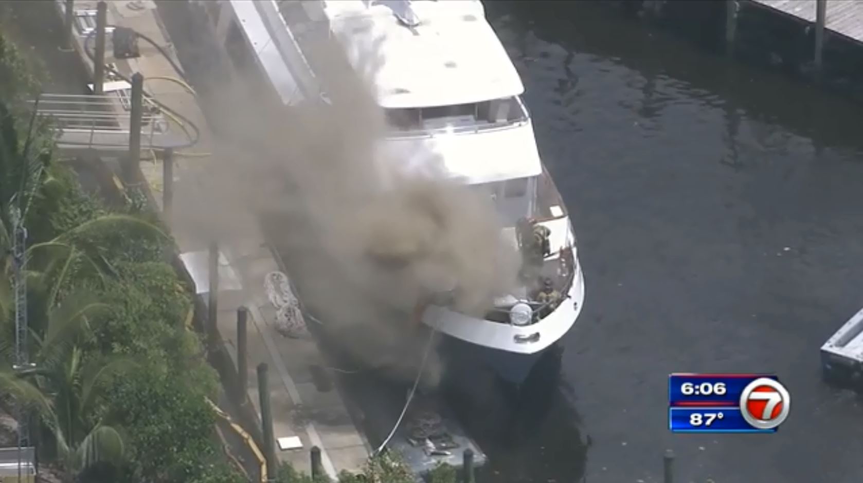 Yacht at South Florida marina catches fire - WSVN 7News | Miami News ...