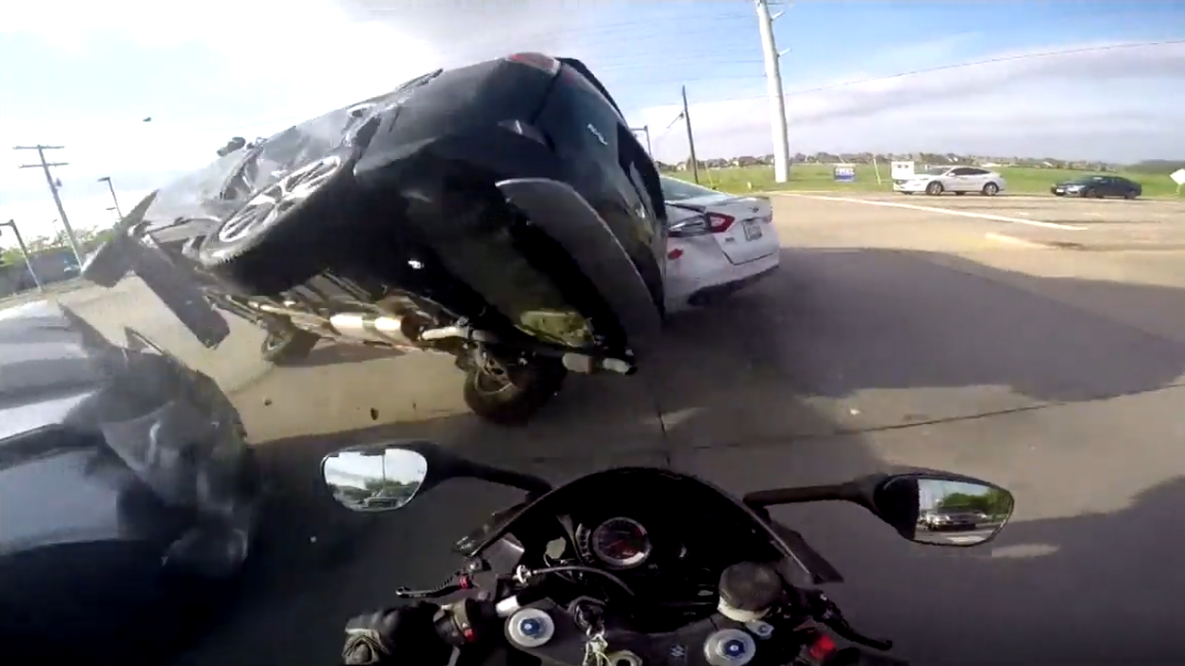 Motorcyclist’s video goes viral after helmet camera captures wild crash