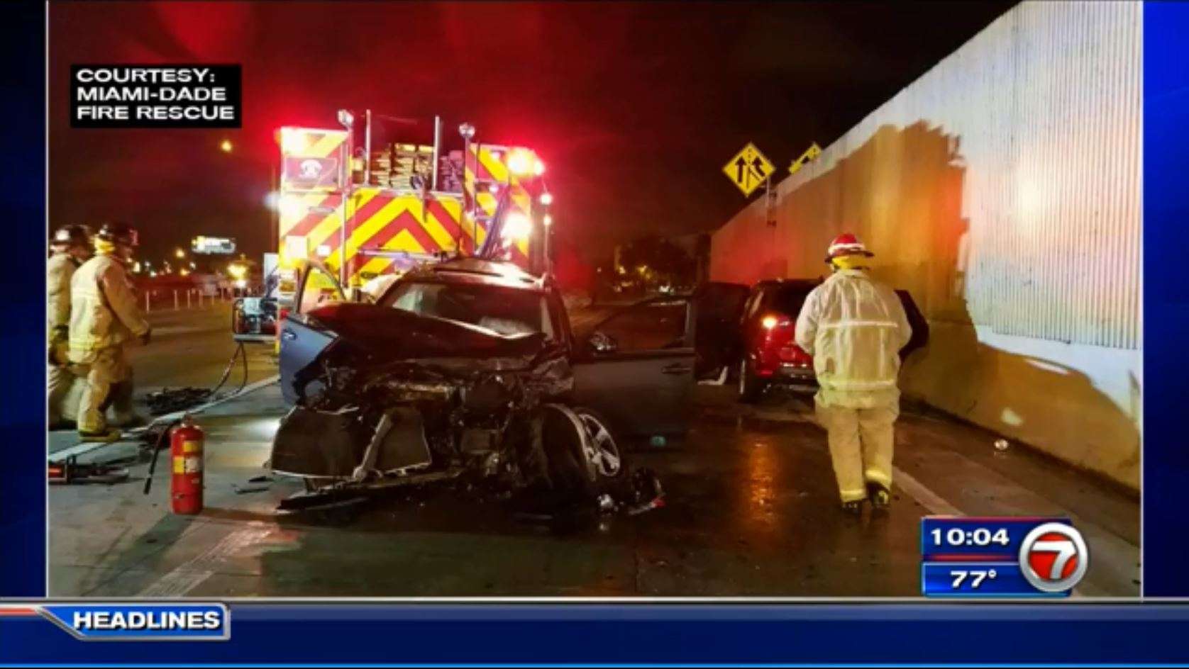 1 dead, 6 hospitalized after collision involving fire rescue truck on I ...