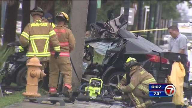 Driver killed after crashing into pole in Miami Springs - WSVN 7News ...