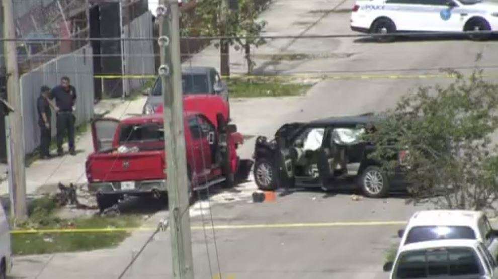 1 dead, 4 hospitalized after stolen pickup crashes into car in Miami ...