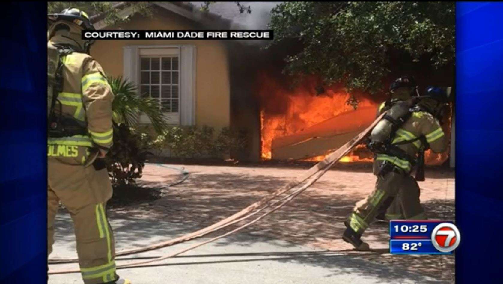 Car catches fire inside garage in SW Miami-Dade - WSVN 7News | Miami ...