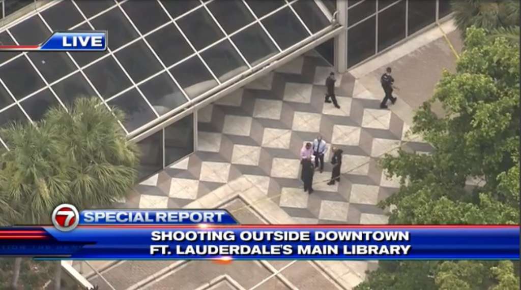 1 hurt after shooting near main library in Fort Lauderdale; gunman at