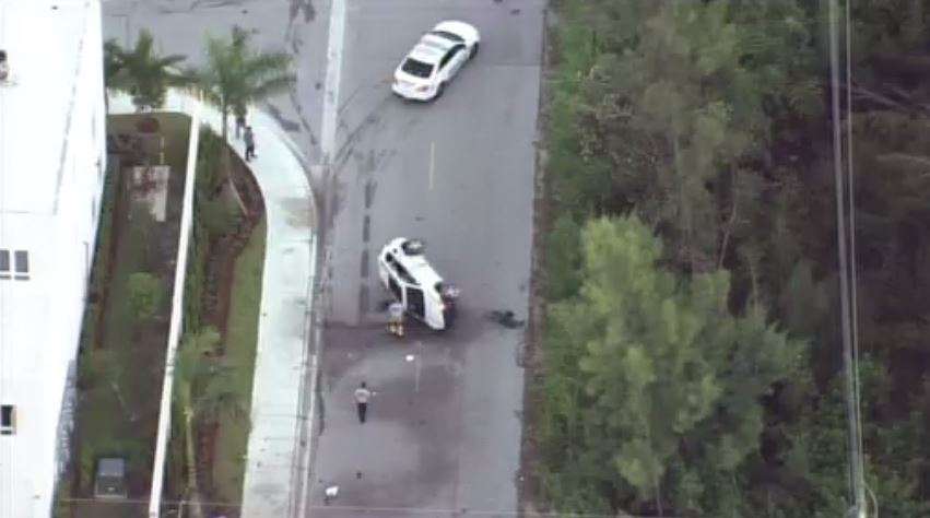 Rollover crash in Doral leads to car fire - WSVN 7News | Miami News ...