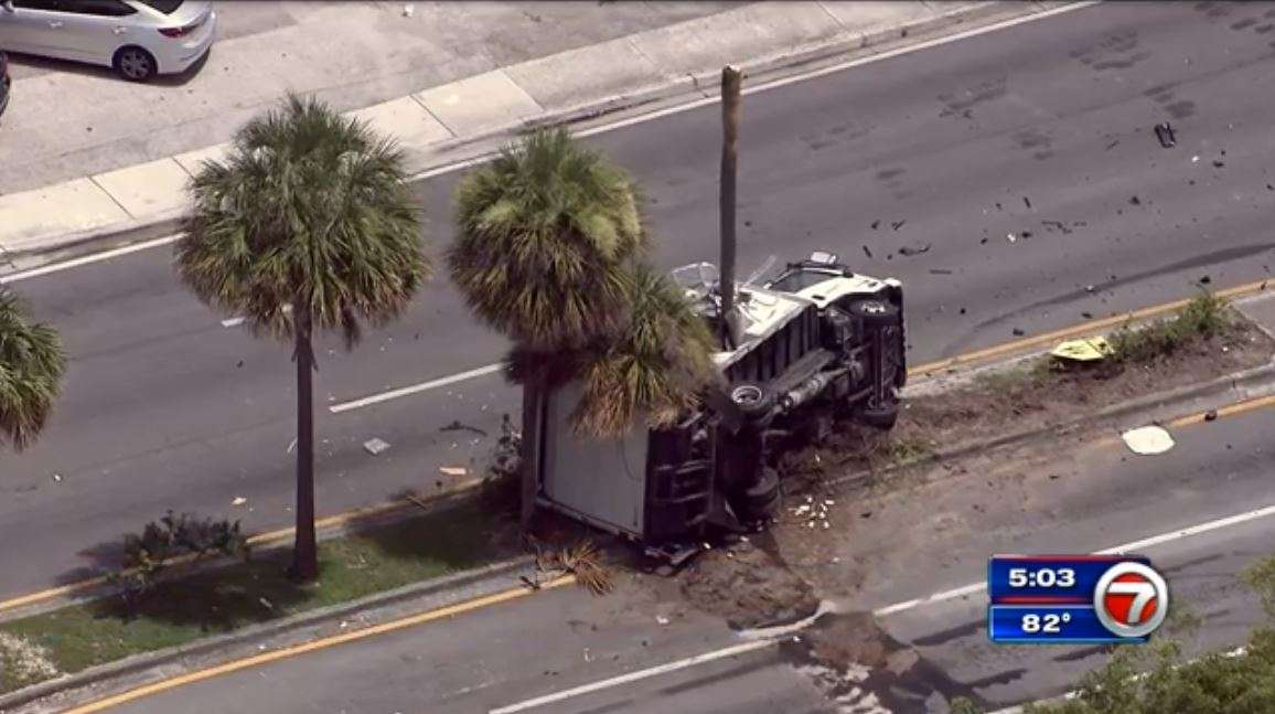Surveillance video shows moment box truck crashed into SUV, tree in NW ...
