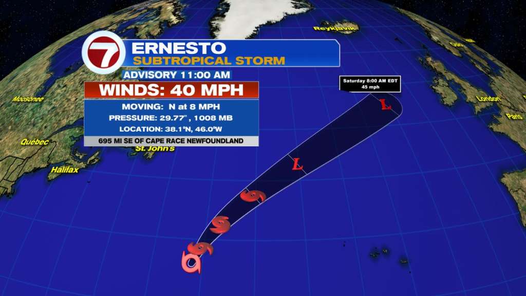 Subtropical Storm Ernesto forms over the Atlantic WSVN 7News Miami