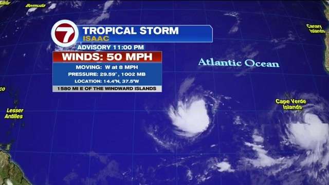 Isaac becomes 3rd tropical storm in Atlantic - WSVN 7News | Miami News ...