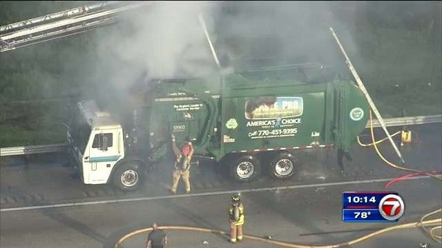 Garbage truck fire causes traffic delays on NB Turnpike near Griffin ...