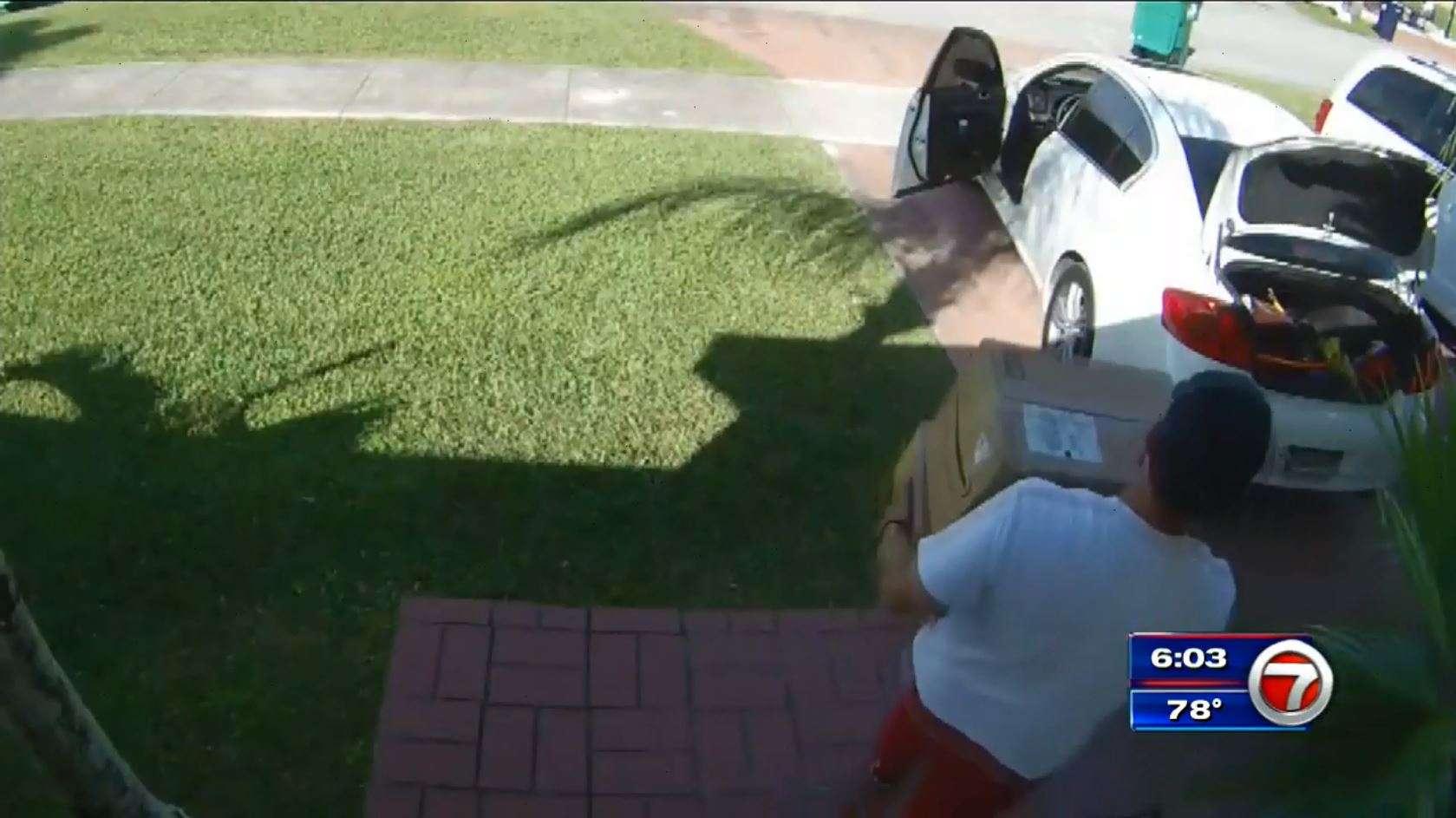 Thief caught on camera taking package from SW Miami-Dade home - WSVN ...