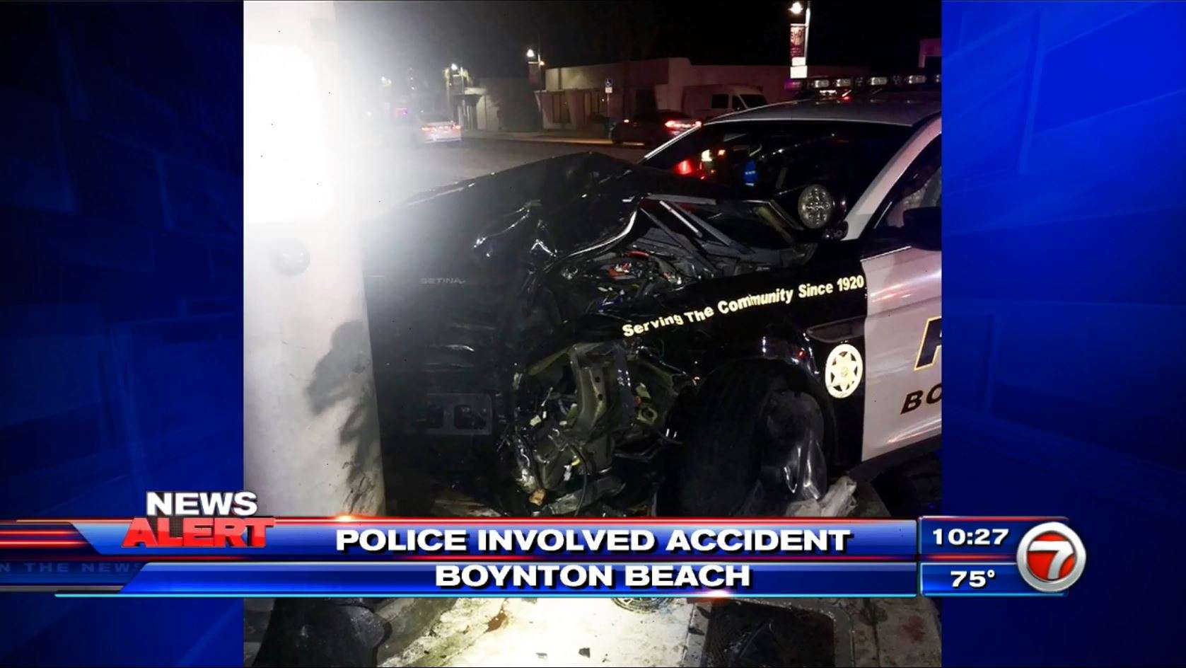 Boynton Beach Police officer injured during crash - WSVN 7News | Miami ...