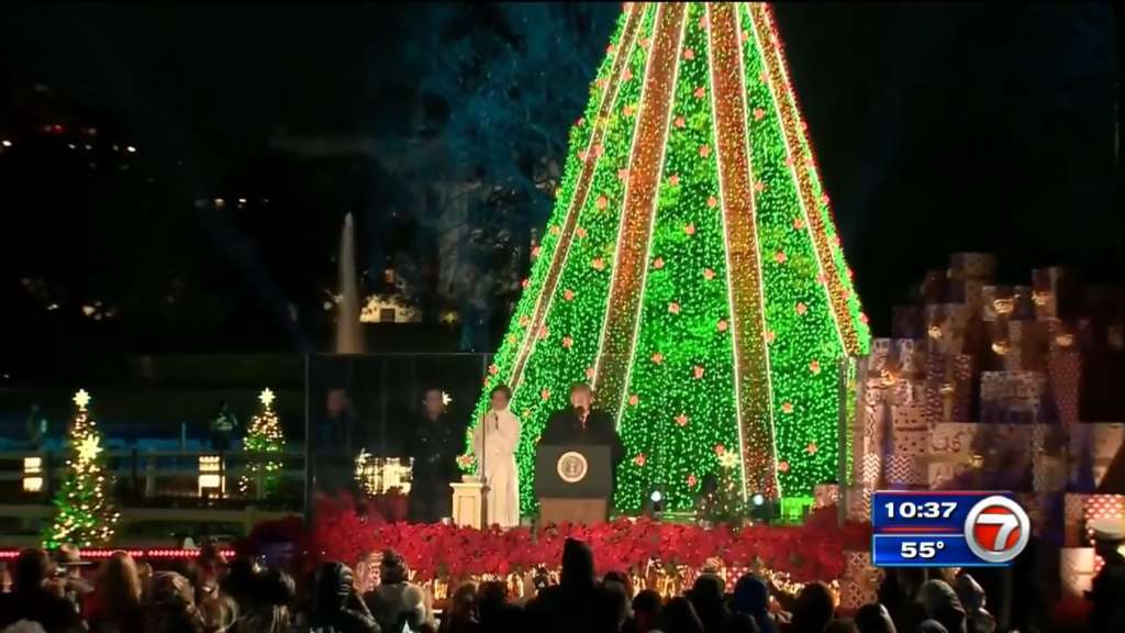 Trumps light National Christmas Tree south of White House WSVN 7News