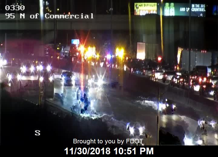 1 hospitalized after I-95 crash in Oakland Park - WSVN 7News | Miami ...