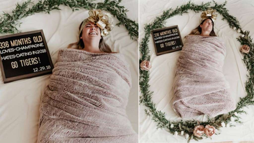 Birthday swaddle photo for ‘336 months’ woman goes viral WSVN 7News